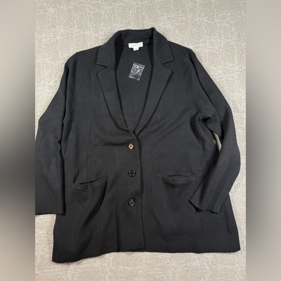 Coldwater Creek NWT Black Extra Soft 3 Button Cardigan Sweater Size XL - Picture 1 of 6